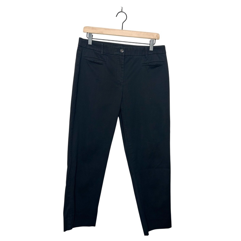 Ann Taylor Classic Black Business Casual Straight Leg‎ Crop Trouser Pants 8